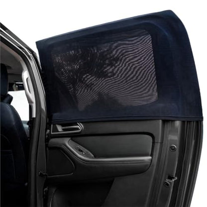 2 Pack Universal Car Rear Window Screen 25" x43'' for SUV, Pickup, Truck | Elastic Breathable UV Protection Car Window Cover for Camping Overnight Sleeping Baby Feeding Privacy Net for Ventilation - size: 25" x 43"