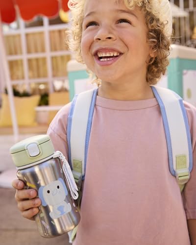Skip Hop Toddler Sippy Cup with Straw, BPA-Free, Holds 12 oz. Stainless Steel Straw Bottle, Besties Squad, Elephant - color: Besties Squad Elephant