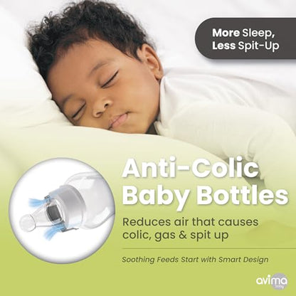 Avima Anti Colic Nipples for Narrow Neck Bottles, 0-3M, (Pack of 6)