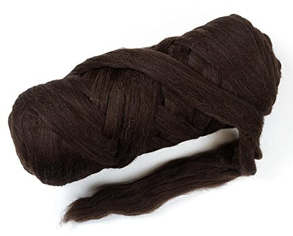 Natural Wool Bulk roving Yarn, 2 lb. Best Wool Spinning,Giant arm Knitting, Felting, Chunky Blankets Tapestry thow XXL Plaid un-Dyed. (Dark Chocolate, 2 lb) - color: Dark Chocolate, size: 2 lb