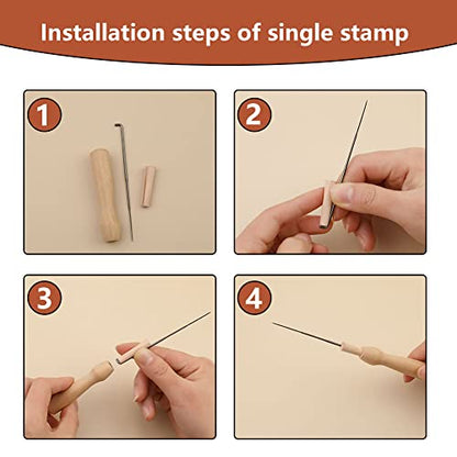 Mayboos 74 Pcs Felting Needles 36/38/40 Gauge Needle Felting Supplies | Needle Felting Tools with 3 Sizes Felting Needles Wooden Handle for Beginner Professional - size: 74 Pcs