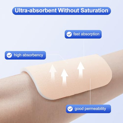 Niceful Silver Silicone Foam Dressing 4"x4" 5 Count for Sensitive Skin | Silver-Infused Foam Dressing, Borderless Customizable, Waterproof, Moderate-Heavy Exudate, Supports Wound Healing - size: Silver 4"x4" (5PCS)