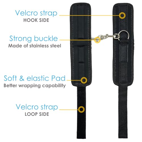 QMARK Goat Milking Hobbles Binding Straps, 2 Pack, Black
