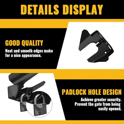 VIVIDA 1-3/8" to 1-5/8" Black Butterfly Wall Mount Gate Latch, 2 PCS - color: Black, 2 Pack