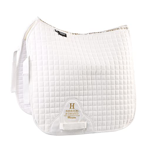 Harrison Howard Dressage Saddle Pad, Saddle Pad for Horses, High Wither - color: White