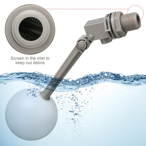 Cinnvoice 2 Pack 3/4" Float Valve for Water Tank with Adjustable Arm
