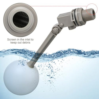 Cinnvoice 2 Pack 3/4" Float Valve for Water Tank with Adjustable Arm
