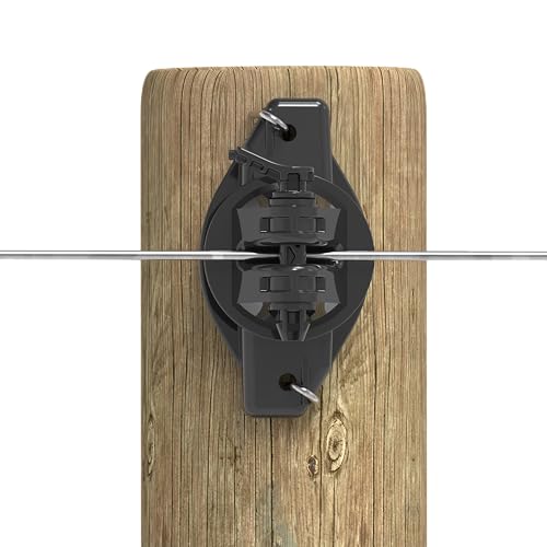 Gallagher Wood Post Pinlock Insulator | 25 Pack | Secure & Durable Electric Fence Insulator for Wood Posts | Easy Wire Removal & Reattachment | UV-Resistant for Long-Lasting Performance