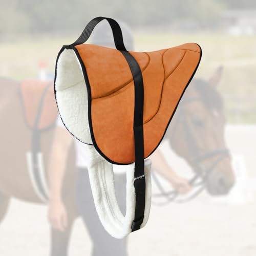 Bareback Pad for Horses, Horse Saddle Pad with Adjustable Girth,Shock-Absorbing Bareback Saddle Pad,Riding Pad for Horse Riders (Brown)