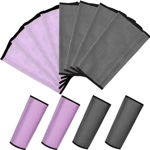 Jexine 8 Pcs Mesh Fly Boots for Horse - color: Dark Gray, Light Purple