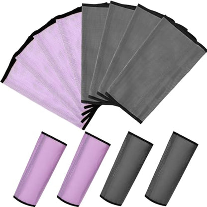 Jexine 8 Pcs Mesh Fly Boots for Horse - color: Dark Gray, Light Purple