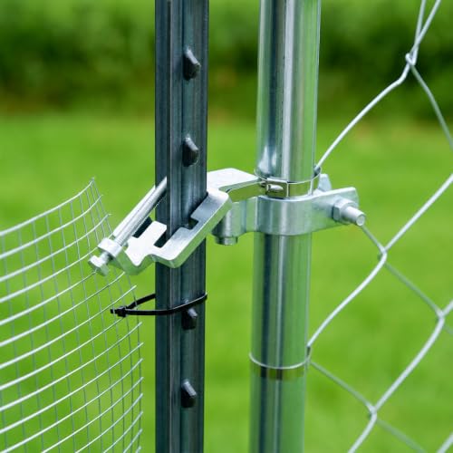 2-Pack T-Post Gate Hinge Kit, Heavy Duty 1-3/8" U-Bolt Clamps, Chain Link Fence Gate Hinge for Metal Posts & Chain Link Gates – Farm & Backyard Use