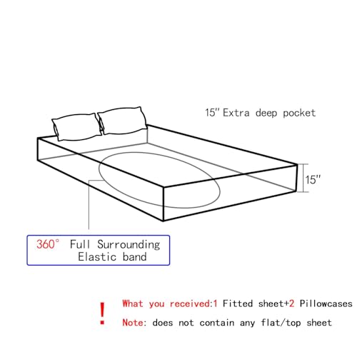 HOSIMA Geometric Hexagon Bedding Sets Full,1 Fitted Sheet+2 Pillowcases. - color: Colorful, size: Full 55"*75"
