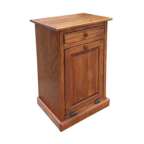 Peaceful Classics Wooden Tilt Out Trash Cabinet with Drawer, Cherry - color: Cherry, style: With Drawer