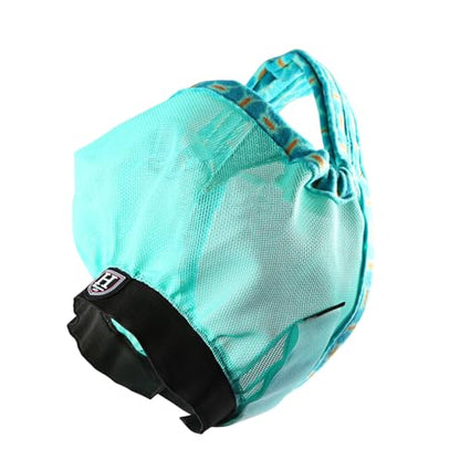 Harrison Howard Cattle Livestock Fly Mask Breathable Mesh Padded Edging with Fun Patterns Large Spacing Forelock Opening Design Adjustable Fit for Cattle Mint - color: Mint