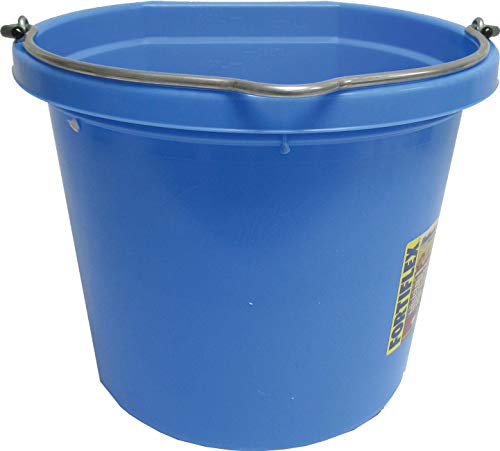 Fortiflex Flat Back Feed Bucket for Dogs/Cats and Small Animals, 20-Quart, Sky Blue