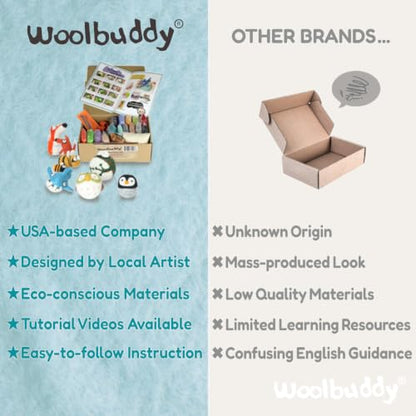 Woolbuddy Needle Felting Starter Kit (Rabbit) for Adults with Tool & Guide - color: Rabbit