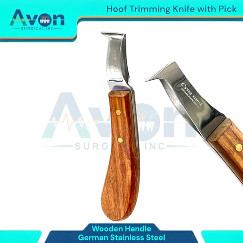 Double-Edged Hoof Trimming Loop Knife, Hoof Pick with Wooden Handle - Versatile Farrier Tool for Horse & Cow Hoof Care, Ideal for Farriers & Horse Owners