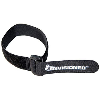 Reusable Cinch Straps 1" x 12" - 12 Pack, Multipurpose Quality Hook and Loop Securing Straps (Black) - Plus 2 Free Bonus Reusable Cable Ties - size: 1" x 12"