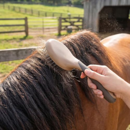 Horse Brush Mane and Tail Hair Comb with Professional Non-Slip Grip, Horse Grooming Tool Supplies, Brown