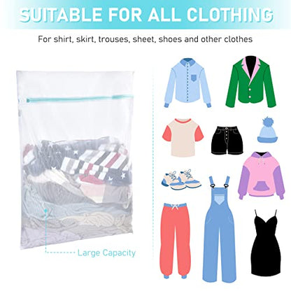 OTraki Large Mesh Laundry Bags 28x35 inch Zipper Mesh Lingerie Bags for Washing Delicates Net Laundry Mesh Bag Machine Washable for Dorm Hotel Camp Don't Drying, Melting 140-176℉, White - size: 28 x 35 inch