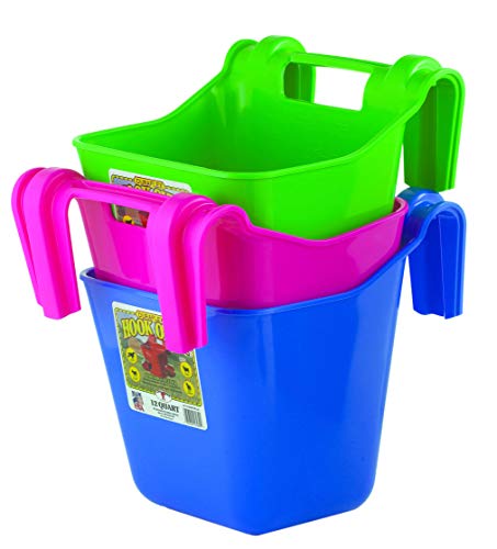 Little Giant® Plastic Hook Over Feeder | Mountable Livestock & Pet Feed Bucket | Horse Feed Bucket | Made in USA | 12 Quarts | Lime Green - color: Lime Green, size: 12 Quart