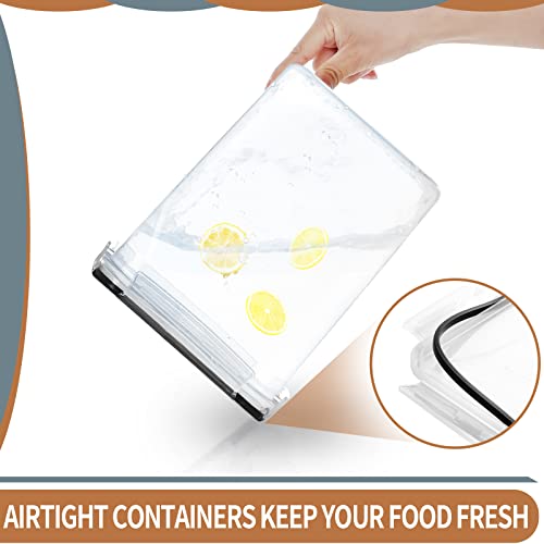 PRAKI Large Airtight Food Storage Containers 5.2L / 195oz, 4pcs Pantry Kitchen Organizers and Storage for Flour, Sugar, Baking Supplies, BPA Free, Plastic Flour Containers with 20 Labels & Maker - size: 5.2 l