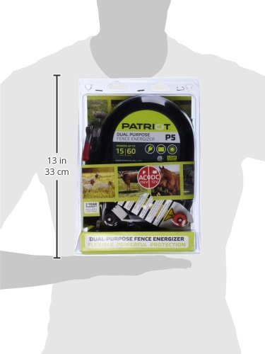 Patriot P5 Dual Purpose Electric Fence Energizer, 0.50 Joule | 0.5 joule dual-purpose electric fence energizer. Plug-in (110V) or battery (12V DC) operation.