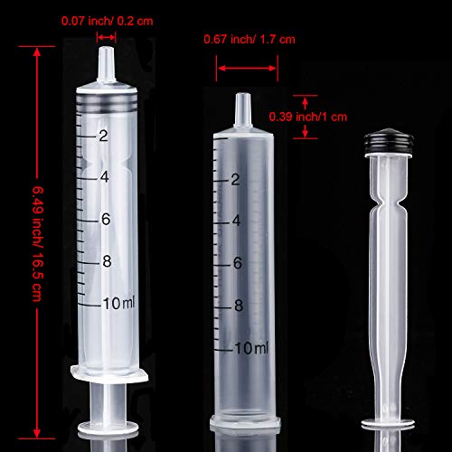 Frienda 20 Packs 10 ml Plastic Syringe with Measurement, No Needle Suitable for Scientific Labs, Measuring, Watering, Refilling - size: 10 ml