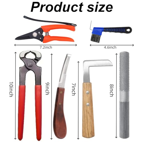 10 inch Farrier Tool Kits, 8 Piece, Horse Goat Hoof Trimmers