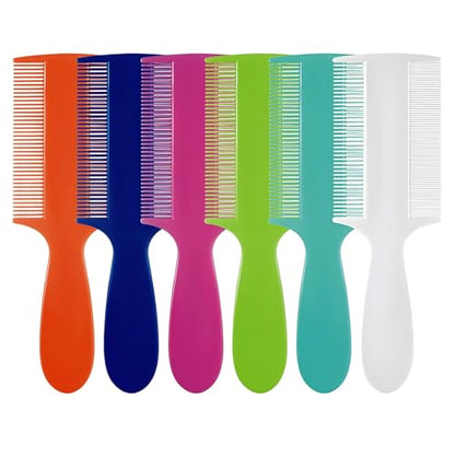 Plastic Double Sided Fine Tooth Lice Comb with Handle, Dandruff,Lice,Pet Flea Comb for Babies Adults Pets Dogs Cats etc(6 Colors)
