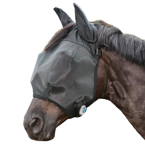 WeatherBeeta ComFiTec Double Dart Deluxe Fly Mask with Ears, Black, Warmblood - size: Warmblood