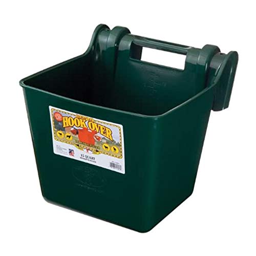 Little Giant HF15GREEN Heavy Duty 15 Quart Mountable Plastic Hook Over Feeder, Green (6 Pack)