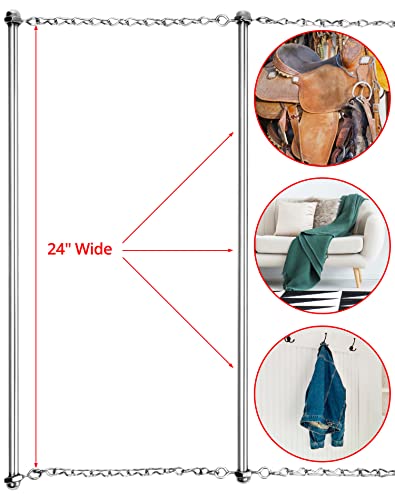 QWORK Horse Blanket Rack - 23.6 x 45.3 in, 2 Pack Heavy Duty Stainless Steel 4-Rail Hanging Storage for Blankets/Towels/Pads/Saddle, Rust-Resistant Organizer for Equestrian Gear