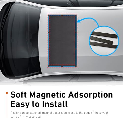Car Roof Sunroof Sunshade Net, Mesh Breathable Outdoors Car roof Cover, 39.37" x 25.59" Portable Adsorption Protective Mesh, Universal for Most Vehicles (Black)