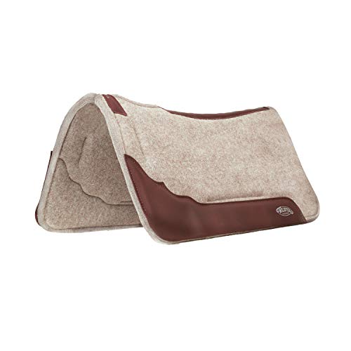 Weaver Leather Synergy Contoured Wool Blend Felt Performance Saddle Pad, Tan, 33" L x 32" W