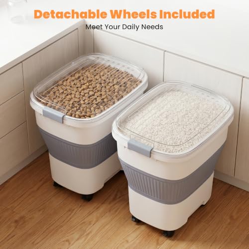 50 Lbs Rice Container, Collapsible Dog Food Storage Container - color: 50 lbs
