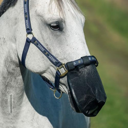 Horze Durable Mesh Horse Fly Mask with Nose Cover, Black Equine Fly Mask - size: Pony