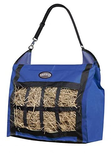 Showman Slow Feed Nylon Hay Tote - color: Blue