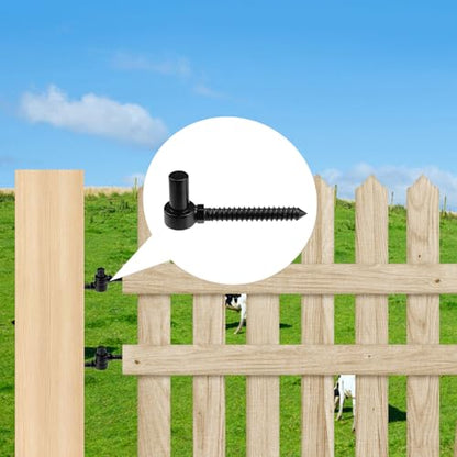 Antrader One-Piece Molding Chain Link Lag Screw Hinge,Gate Hinges,2Pcs