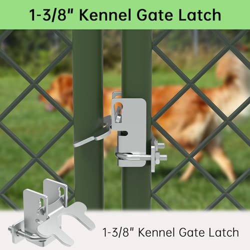 Kennel Gate Latch Butterfly Latch Kennel Gate Latch for 1-3/8'' Chain Link Dog Kennel Gate Latch for Kennel Gate Frame, with U-Bolt & Nuts (2 Pack)