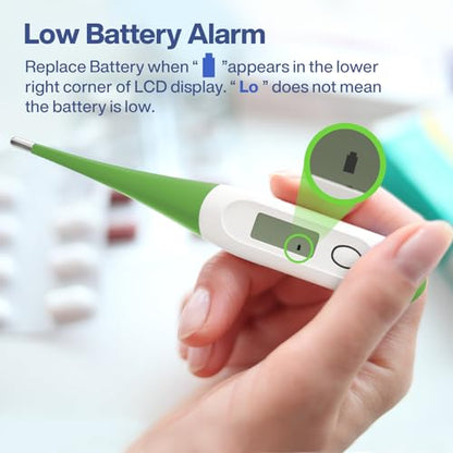 Boncare 10 Seconds Oral Thermometer for Adults and Kids, Green - color: Green