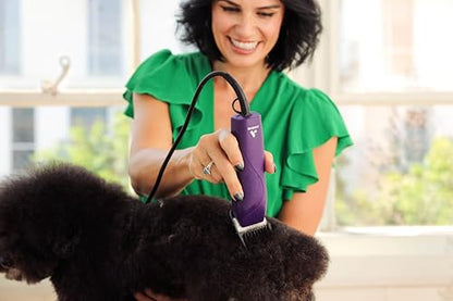Andis 24820 EasyClip 7-Piece Detachable Ceramic Blade Clipper Kit, Purple - style: New Model