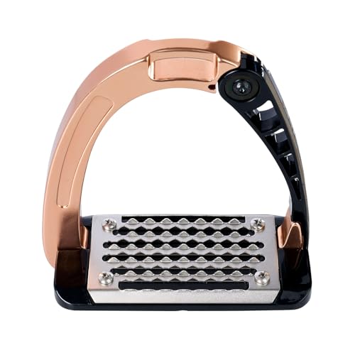 Acavallo Alupro Junior Stirrups, One Size, Black, Set of 2 - color: Pink Gold