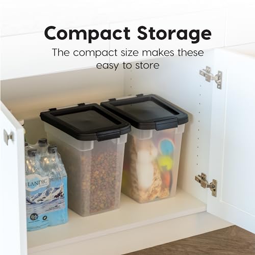 IRIS USA Dog Food Storage Container, 2-Pack, Up to 10 lbs, Black - color: Black, size: 10 lbs - 2 Pack