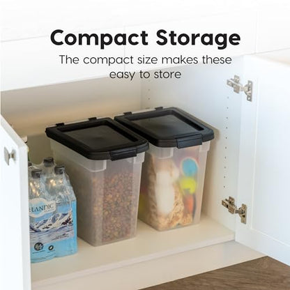 IRIS USA Dog Food Storage Container, 2-Pack, Up to 10 lbs, Black - color: Black, size: 10 lbs - 2 Pack