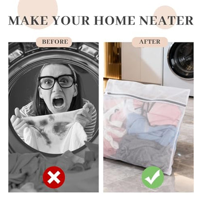 Nuenen 36 Pcs Mesh Laundry Wash Bags with Zipper Machine Washable Lingerie Bags for Washing Delicates Clothes Garment Underwear Blouse Hosiery Socks Travel (23 x 23 Inches,Gray) - color: Gray, size: 23 x 23 inches