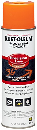 Rust-Oleum 201516 Industrial Choice Inverted Solvent-Based Marking Spray Paint, 17 Oz, APWA Orange - color: APWA Orange, size: 17 Ounce (Pack of 1)
