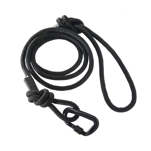Embark Dog Leash - Heavy Duty Tough Nylon Training Lead for All Dog Breeds | Mountain Climbing Rope with Heavy Duty Locking Carabiner - Strong & Durable Nylon Pet Leash - 6 FT - Black - color: Black