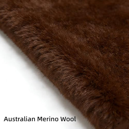 Sheepskin Saddle Seat Cover，Genuine Sheepskin Western Saddle Pad - color: Brown